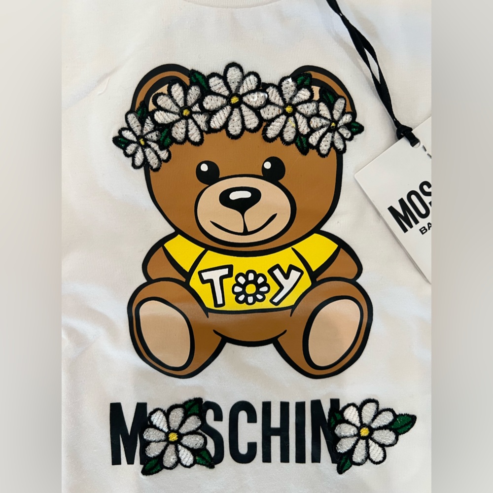 Moschino NWT baby flower crown bear t-shirt NWT